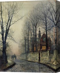 John Atkinson Grimshaw Canvas Paintings - November Moonlight by John Atkinson Grimshaw