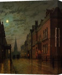 John Atkinson Grimshaw Canvas Paintings - Park Row Leeds by John Atkinson Grimshaw
