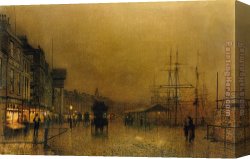 John Atkinson Grimshaw Canvas Paintings - Salthouse Dock Liverpool by John Atkinson Grimshaw