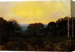 Vegetables Canvas Paintings - Twilight The Vegetable Garden by John Atkinson Grimshaw