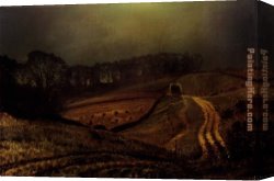 Harvest Canvas Paintings - Under The Harvest Moon by John Atkinson Grimshaw