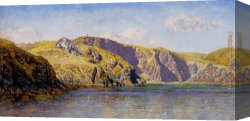 Calm Canvas Paintings - Coast Scene With Calm Sea by John Brett