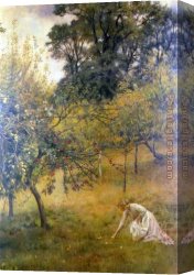 The Pear Orchard Canvas Paintings - A Devonshire Orchard by John Collier