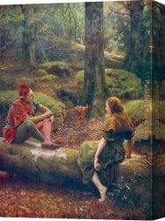 Tropical Forest with Monkeys Canvas Paintings - In the Forest of Arden by John Collier