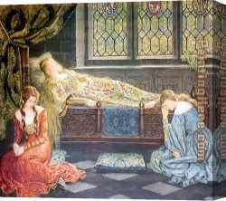 A Russian Beauty Canvas Paintings - Sleeping Beauty by John Collier