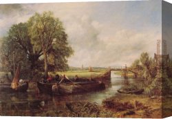 Constable Canvas Paintings - A View on the Stour near Dedham by John Constable