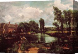 Constable Canvas Paintings - A Water-Mill by John Constable