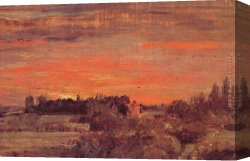 Constable Canvas Paintings - East Bergholt Rectory by John Constable