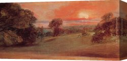 Constable Canvas Paintings - Evening Landscape at East Bergholt by John Constable