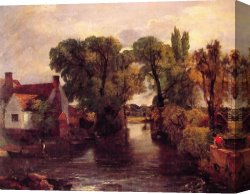 Constable Canvas Paintings - Mill Stream by John Constable