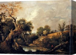 Constable Canvas Paintings - The Harvest Field by John Constable
