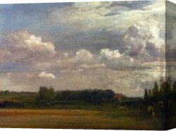 Constable Canvas Paintings - View Towards The Rectory by John Constable