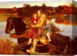 Everett's Canvas Paintings - A Dream of the Past - Sir Isumbras at the Ford by John Everett Millais