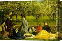 Everett's Canvas Paintings - apple blossoms spring by John Everett Millais