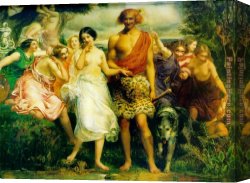 Everett's Canvas Paintings - Cymon and Iphigenia by John Everett Millais