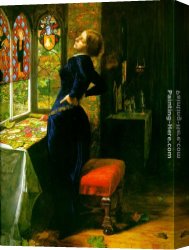 Everett's Canvas Paintings - Mariana in the Moated Grange by John Everett Millais