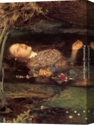 Everett's Canvas Paintings - Ophelia detail by John Everett Millais