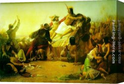 Everett's Canvas Paintings - Pizarro Seizing the Inca of Peru by John Everett Millais