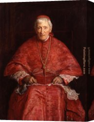 Everett's Canvas Paintings - portrait of John Henry Cardinal Newman by John Everett Millais