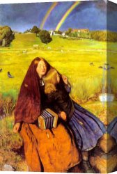 Everett's Canvas Paintings - The Blind Girl by John Everett Millais