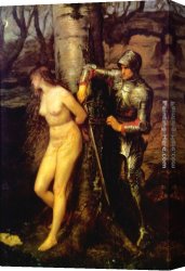 Everett's Canvas Paintings - The Knight Errant by John Everett Millais
