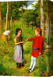 The Daughters of Judah in Babylon Canvas Paintings - The Woodman's Daughter by John Everett Millais