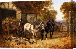 Bringing in The Hay Canvas Paintings - The Hay Cart by John Frederick Herring, Jnr