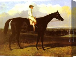 John Frederick Herring, Jnr Canvas Paintings - a drak bay Race Horse, at Goodwood, T. Ryder up by John Frederick Herring Snr