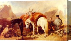 Halt of The Brigands Canvas Paintings - The Halt by John Frederick Herring Snr