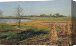 Approaching Autumn I Canvas Paintings - Connecticut Shoreline in Autumn by John Frederick Kensett