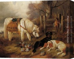 Gifford Canvas Paintings - At The End of a Days Sport by John Gifford