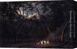 Departure of Ulysses From The Land of The Feaci Canvas Paintings - A Corroboree in Van Diemen's Land by John Glover