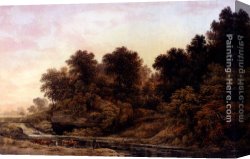 Prospecting for Cattle Range Canvas Paintings - Cattle Watering At Dusk by John Glover