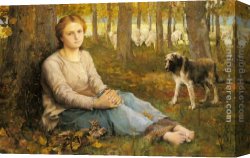 Leda And The Swan Canvas Paintings - A Shepherdess and her Flock by John Macallan Swan