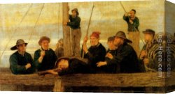 Man with Scythe Canvas Paintings - The men that man the life boat by John Morgan