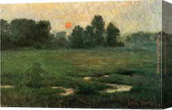 Adam Canvas Paintings - An August Sunset by John Ottis Adams