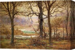 Adam Canvas Paintings - Autumn on the Whitewater by John Ottis Adams