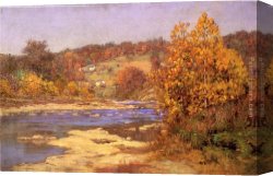 Adam Canvas Paintings - Blue and Gold by John Ottis Adams