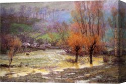 Adam Canvas Paintings - November Freshet by John Ottis Adams