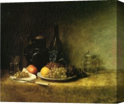 Adam Canvas Paintings - Still Life 1883 by John Ottis Adams