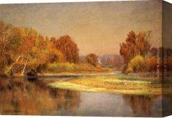 Adam Canvas Paintings - Sycamores on the Whitewater by John Ottis Adams