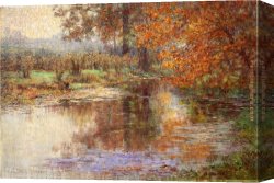 Adam Canvas Paintings - The Glimmerglass of the Mississinewa by John Ottis Adams
