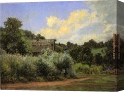 Adam Canvas Paintings - The Grist Mill by John Ottis Adams