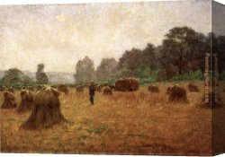 Wain Canvas Paintings - Wheat wain Afield by John Ottis Adams