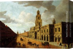 Royal Canvas Paintings - View Of The Royal Exchange, Cornhill, St Paul's Cathedral Beyond by John Paul