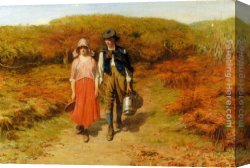 A Classical Courtship Canvas Paintings - Rustic Courtship by John Pettie