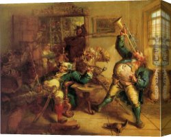 Antony Canvas Paintings - Antony Van Corlear Brought into the Presence of Peter  Stuyvesant by John Quidor