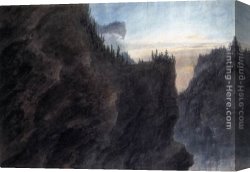 Design for The Grande Galerie in The Louvre Canvas Paintings - Entrance to the Valley of Grande Chartreuse in Dauphin&eacute; by John Robert Cozens
