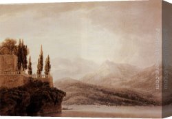Maggiore Canvas Paintings - Isola Bella On Lago Maggiore by John Robert Cozens