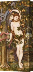 Stanhope Canvas Paintings - The Temptation of Eve by John Roddam Spencer Stanhope